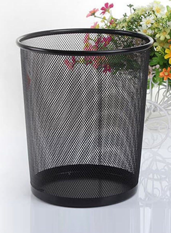 Home Time Portable Waste Paper Trash Can Basket Black 22 x 26.5cm - Image 3