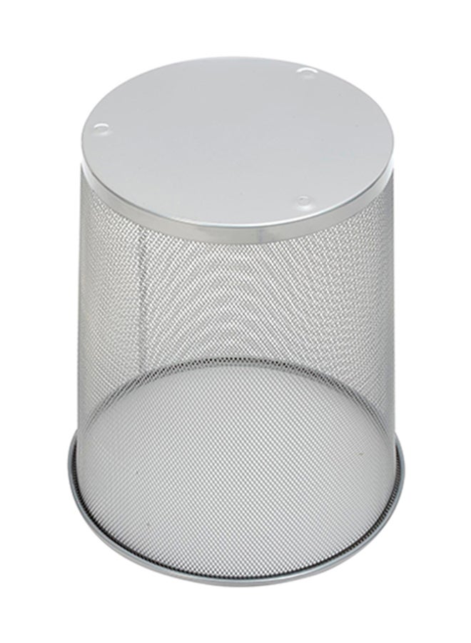Home Time Portable Waste Paper Trash Can Basket Silver 22 x 26.5cm - Image 2