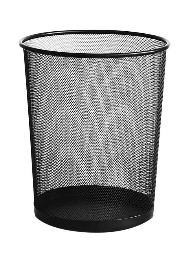 Home Time Portable Waste Paper Trash Can Basket Black 23.5 x 29.5cm - Image 1