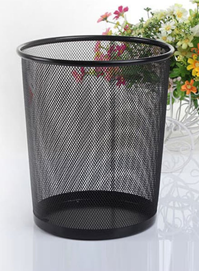Home Time Portable Waste Paper Trash Can Basket Black 23.5 x 29.5cm - Image 3