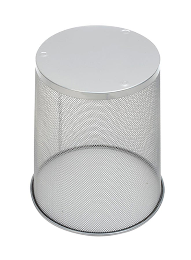 Home Time Portable Waste Paper Trash Can Basket Silver 23.5 x 29.5cm - Image 2