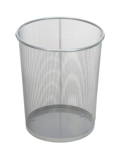 Portable Waste Paper Trash Can Basket Silver 23.5 x 29.5cm - v1594556904/N39271781A_1