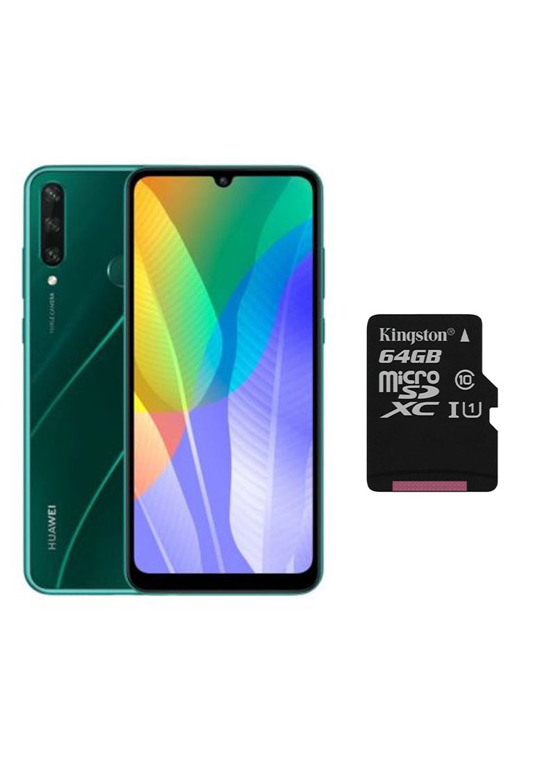 HUAWEI Y6P Dual SIM Emerald Green 3GB RAM 64GB 4G LTE With 64GB SD Card  - Image 1