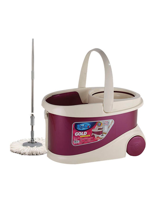 Spin Mop Cleaning Set Beige/Purple/Silver 20Liters