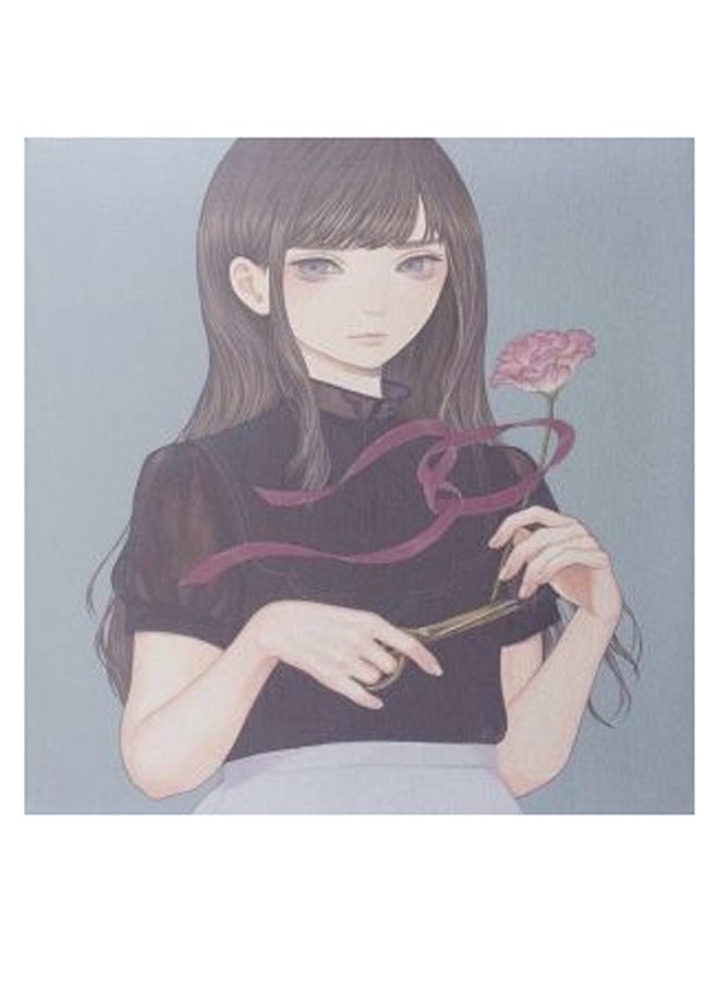 Girl Carrying A Rose Animation Hidden Frame Canvas Wall Painting Multicolour 50 x 50cm - Image 1