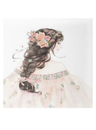 Girl Animation Hidden Frame Canvas Wall Painting White/Pink/Black 50 x 50cm - v1594623639/N39191941A_1