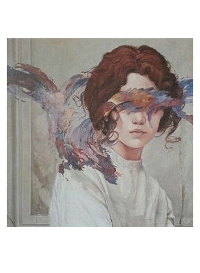 لوحة فنية من قماش الكانفاس بإطار مخفي تحمل صورة رسوم متحركة لفتاة متعدد الألوان 50 x 50سم - Image 1