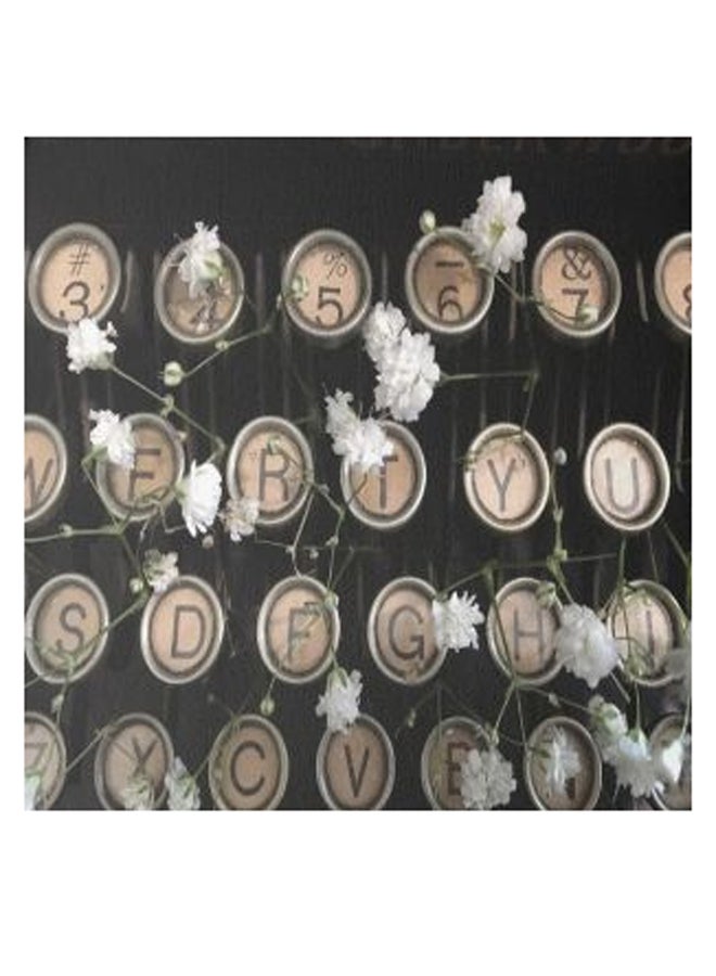 Old Writing Machine Hidden Frame Canvas Wall Painting Multicolour 50 x 50cm  - Image 1