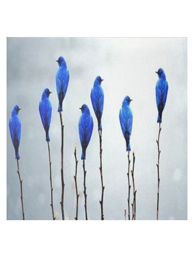 Blue Birds Hidden Frame Canvas Wall Painting Multicolour 50 x 50cm - Image 1