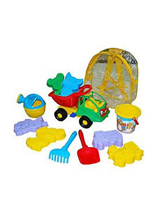 بوليسي مجموعة اللعب بالرمال شاحنة كيشا من 9 قطع متعددة الألوان 15x6.5x23سم