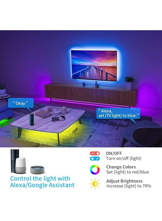 Wireless Smart App Control RGB Light Strip Kit Multicolour 10meter