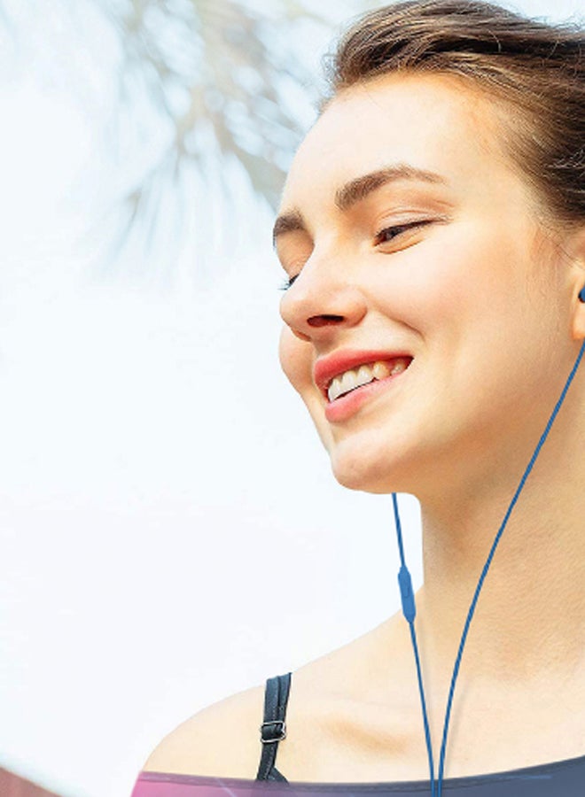 PROMATE - Universal Dynamic Hi-Res Noise Isolating Wired Earphones with Built-In Mic, Remote Control, HD Sound Quality and 1.2m Tangle-Free Cord For Smartphones, Tablets, Pc, MP3 Player, Duet Red Blue - Image 1