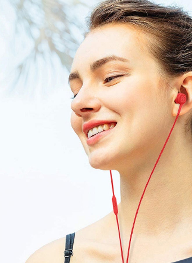 PROMATE - Universal Dynamic Hi-Res Noise Isolating Wired Earphones with Built-In Mic, Remote Control, HD Sound Quality and 1.2m Tangle-Free Cord For Smartphones, Tablets, Pc, MP3 Player, Duet Red - Image 1