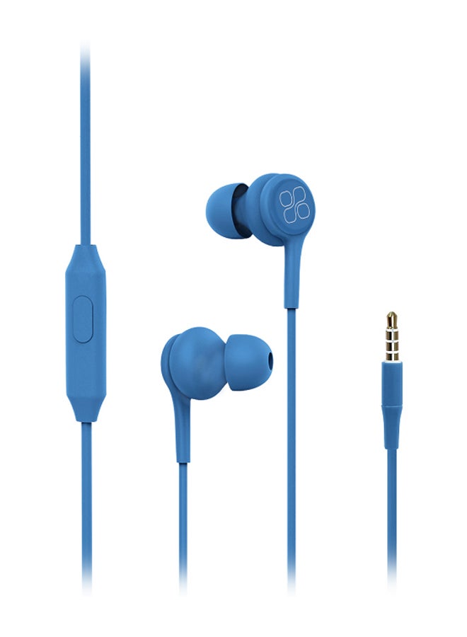 PROMATE - Universal Dynamic Hi-Res Noise Isolating Wired Earphones with Built-In Mic, Remote Control, HD Sound Quality and 1.2m Tangle-Free Cord For Smartphones, Tablets, Pc, MP3 Player, Duet Red Blue - Image 1