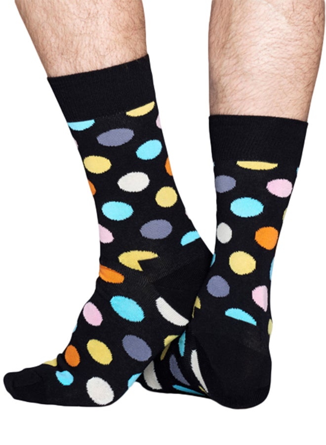 Happy Socks Polka Dot Crew Socks Black - Image 2