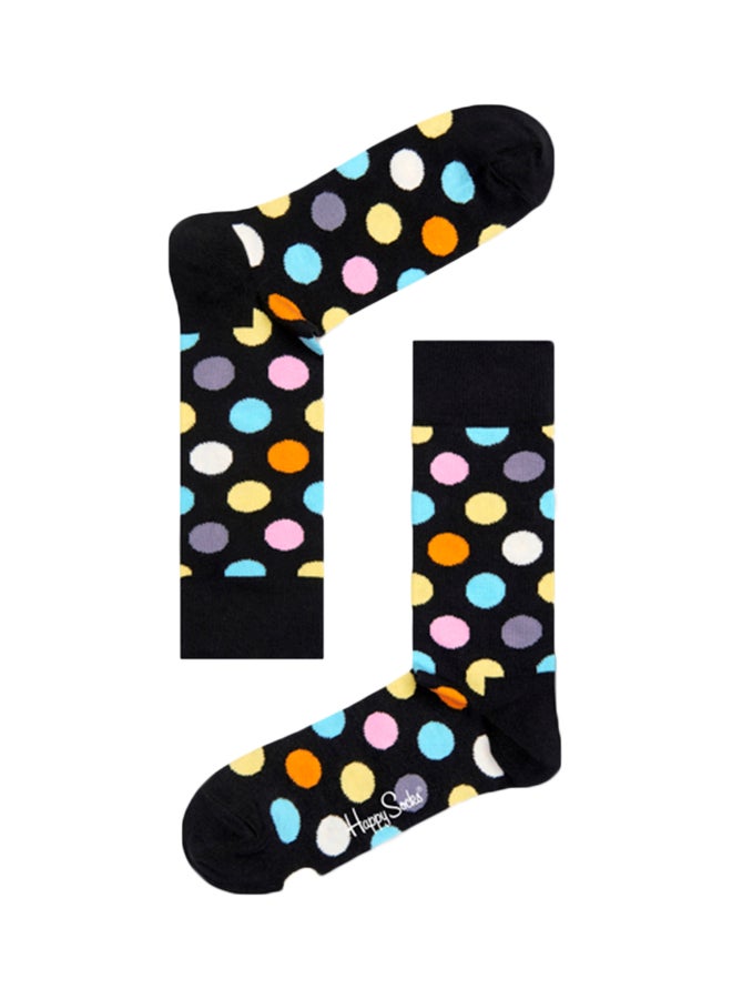 Happy Socks Polka Dot Crew Socks Black - Image 1