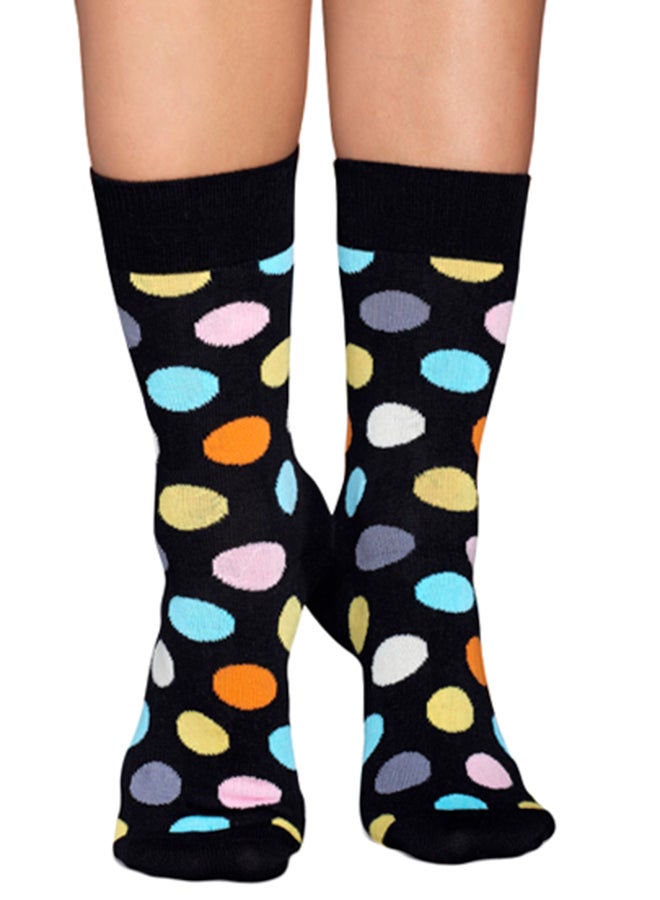 Happy Socks Polka Dot Crew Socks Black - Image 3
