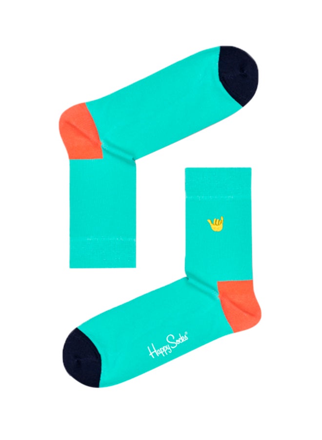 هابي سوكس جوارب بطول متوسط مطرز أزرق