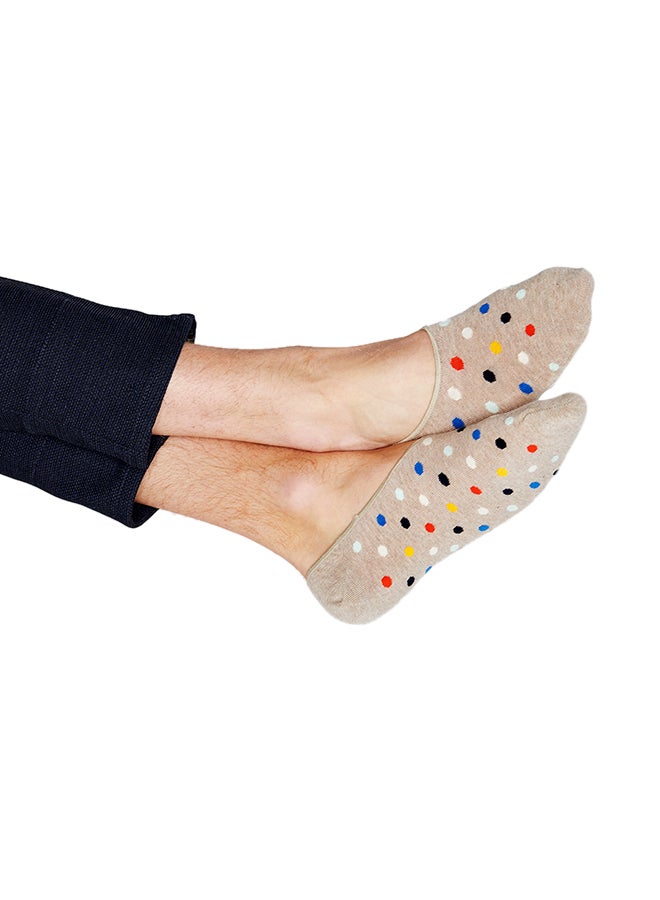 Happy Socks Polka Dot Liner Socks Beige - Image 2