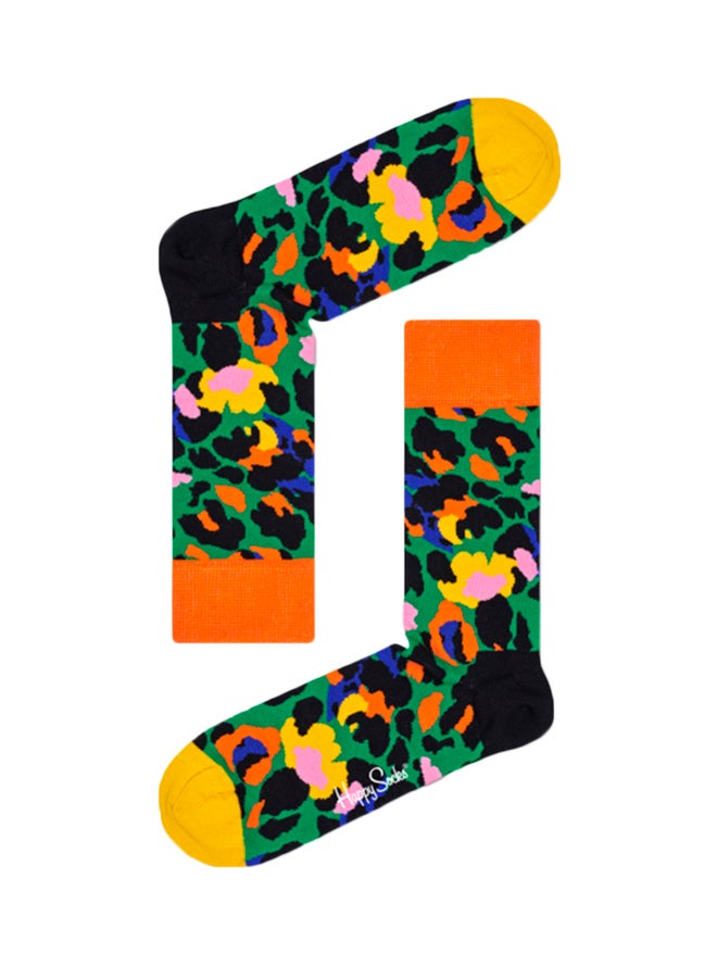 Leopard Crew Socks Multicolour