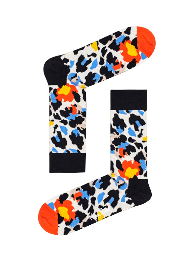Leopard Crew Socks Multicolour