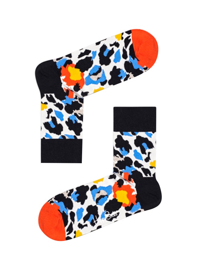 Leopard 1/2 Crew Socks Multicolour