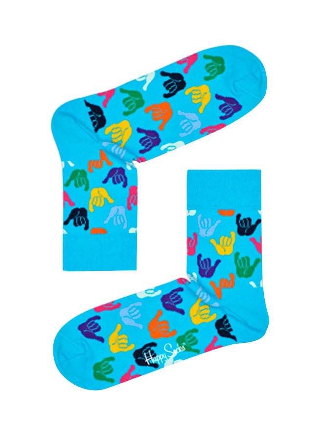 هابي سوكس جوارب فضفاضة بطول يصل إلى نصف الساق أزرق