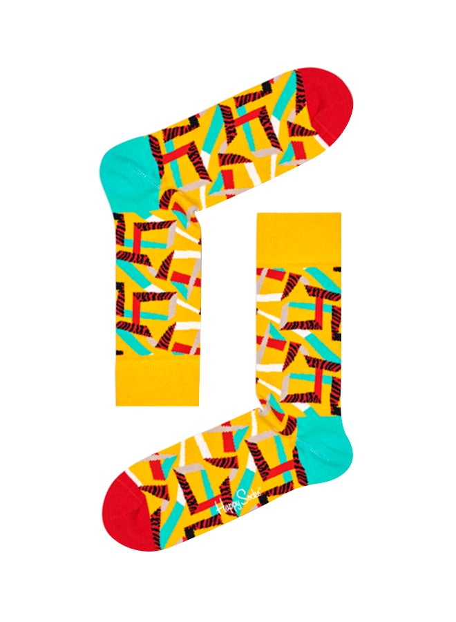 Tiger Chain Crew Socks Yellow