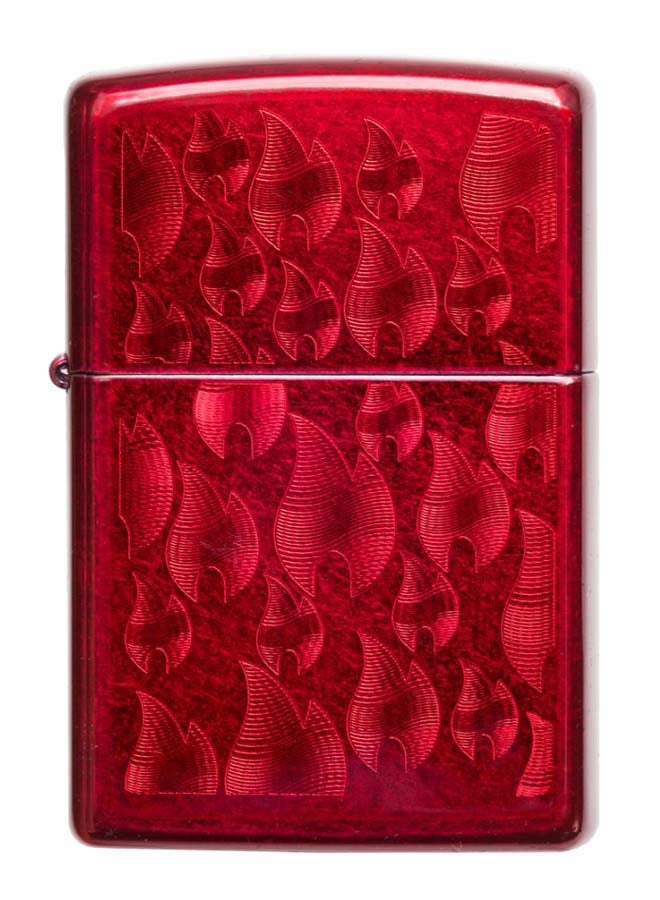 Zippo Iced Flame Design Gas Lighter Red - Image 1