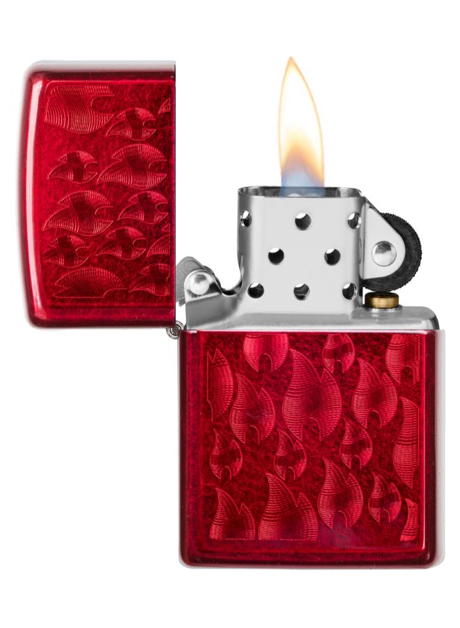 Zippo Iced Flame Design Gas Lighter Red - Image 2