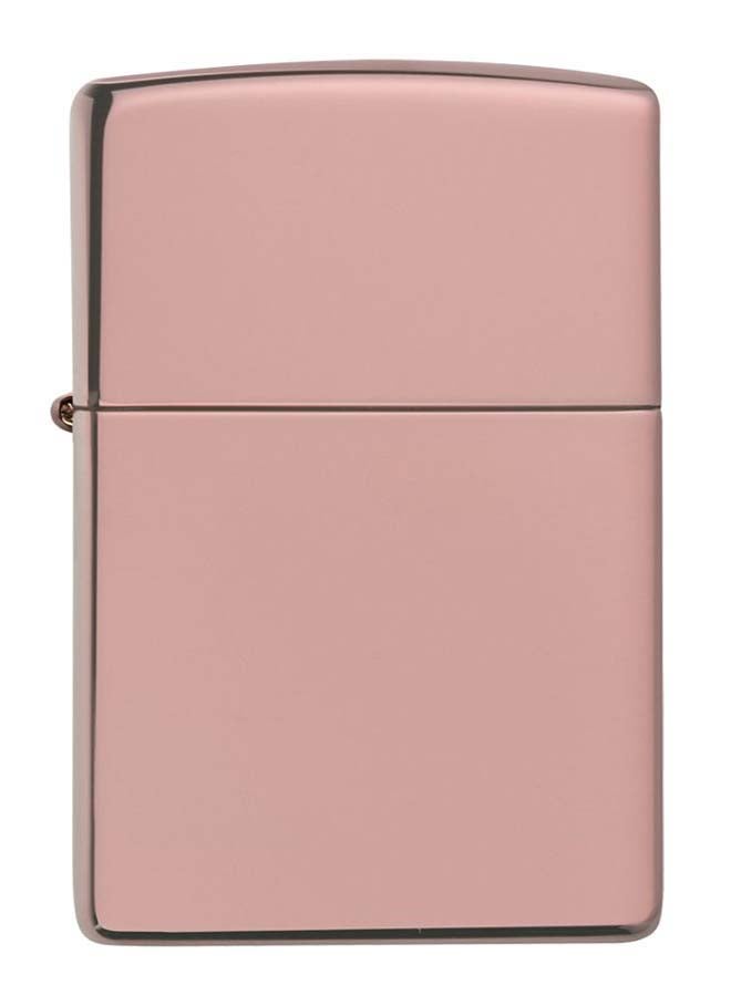 زيبو ولاعة غاز بلون ذهبي وردي عالي اللمعان - Image 1