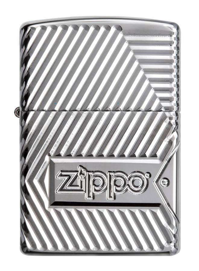 Zippo Bolts Design Gas Lighter Silver - Image 1