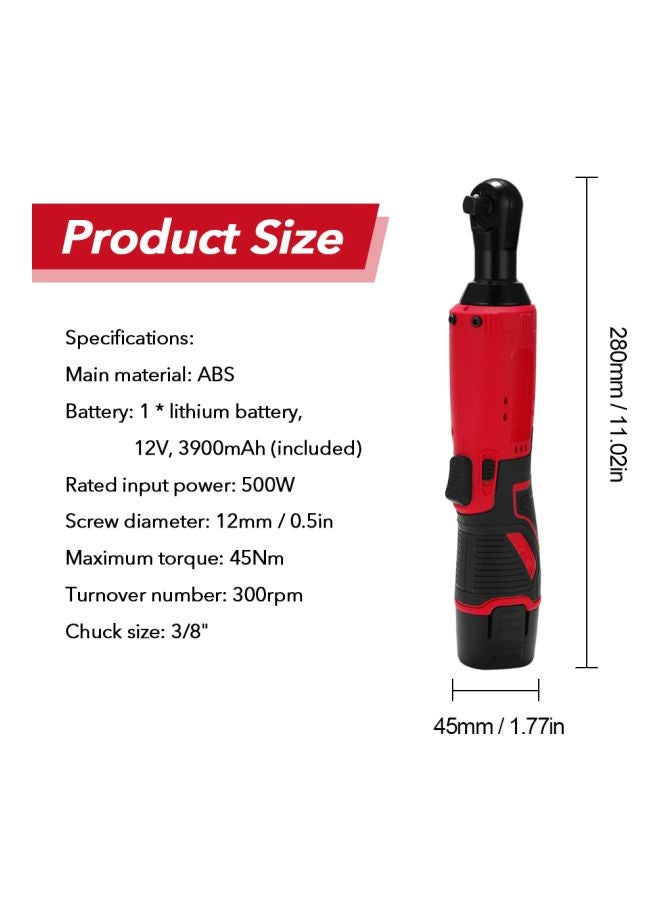 Rechargeable Electric Wrench Red/Black - Image 2