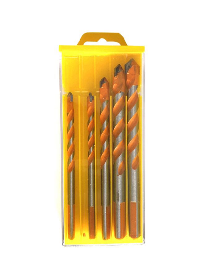 5-Piece Twist Drill Bit Set Orange/Silver 6 mm, 8 mm, 10 mm, 12 mm - Image 2