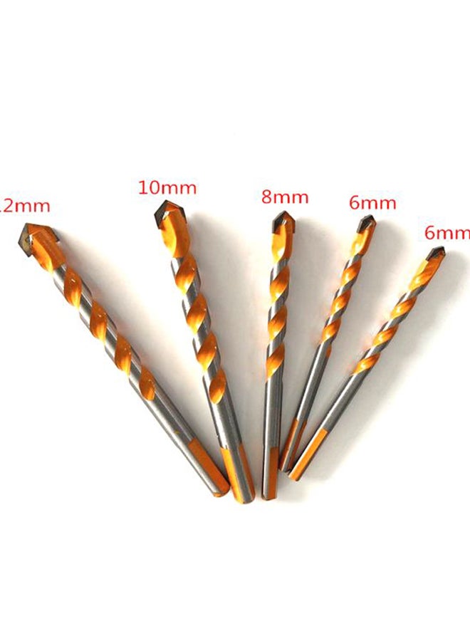 5-Piece Twist Drill Bit Set Orange/Silver 6 mm, 8 mm, 10 mm, 12 mm - Image 3