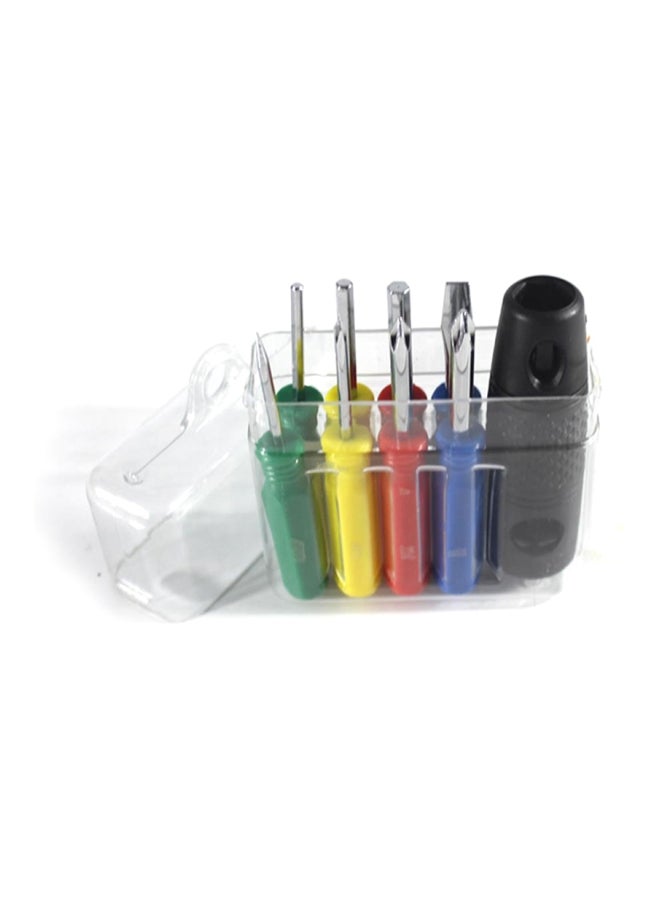 9-Piece Magnetic Screwdriver Set Silver/Red/Green - Image 2