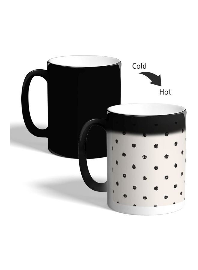 Decalac Dots Printed Colour Changing Coffee Mug Black  - Image 2