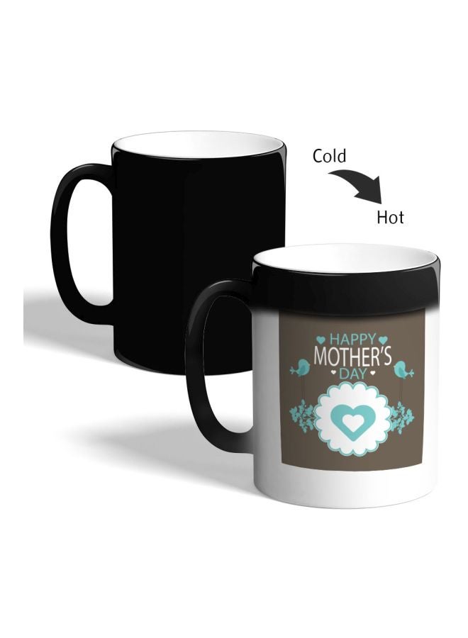 ديكالاك مج قهوة متغير اللون بطبعة عبارة "Happy Mother's Day" أسود - Image 2