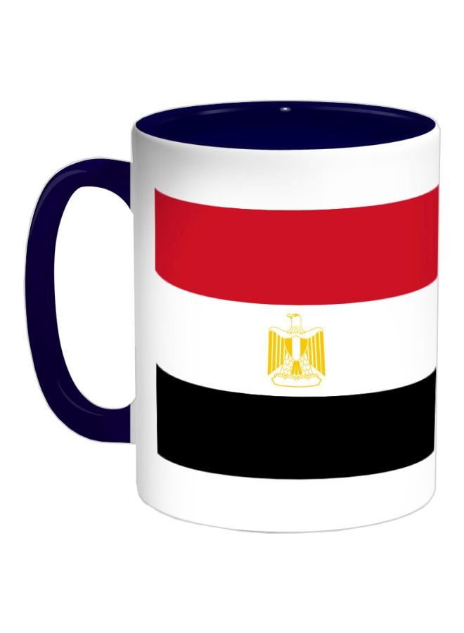 The Egyptian Arabic Republic Printed Ceramic Coffee Mug Dark Blue/Red/Black 325ml