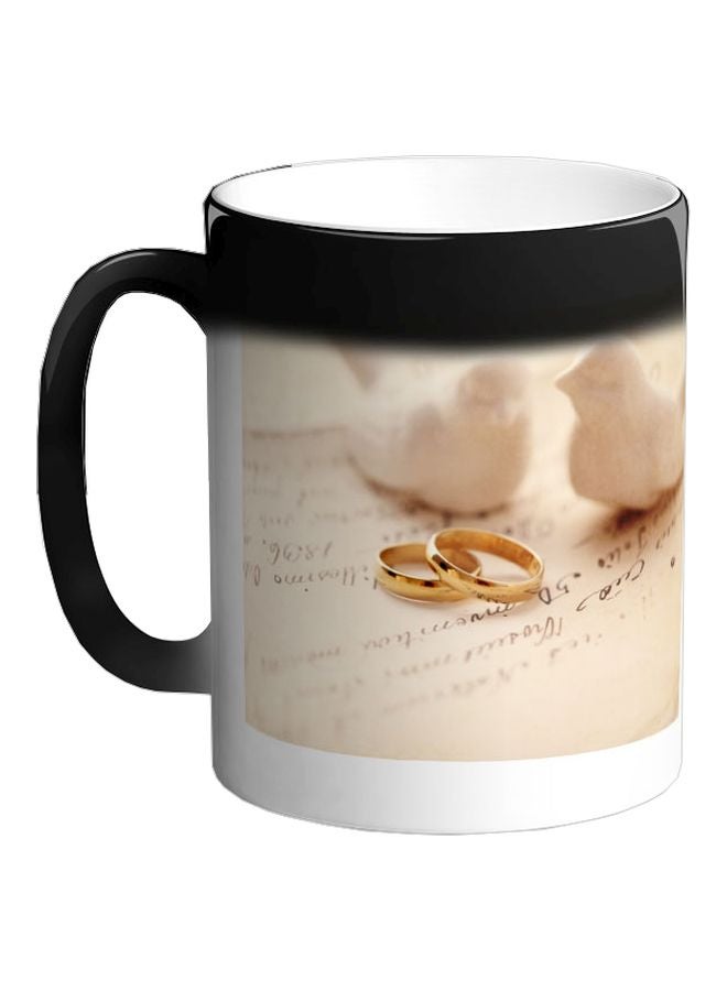 Decalac Engagement Rings Printed Colour Changing Coffee Mug Black 325ml - Image 1
