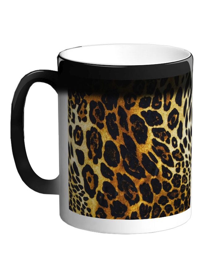 ديكالاك مج قهوة بلون متغير بنمط جلد النمر المرقط أسود 325ملليلتر - Image 1