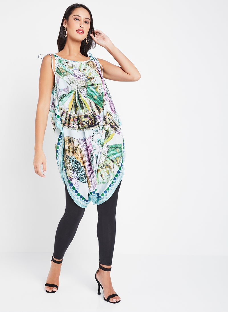 ZYLIST Crystal Embellished Kaftan Multicolour