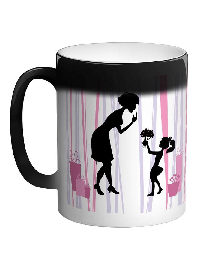 ديكالاك مج قهوة متغير اللون بطبعة بتصميم هدية عيد الأم أسود 325ملليلتر - Image 1