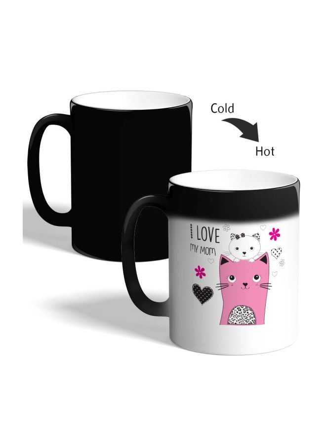 ديكالاك مج قهوة متغير اللون بطبعة عبارة "I Love You Mom" أسود - Image 2