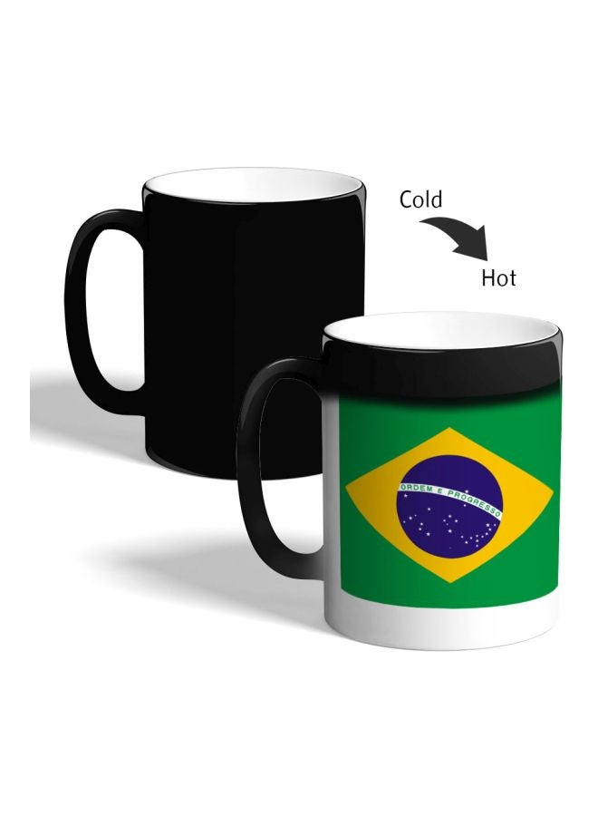 ديكالاك مج قهوة يتغير لونه بالحرارة بطبعة علم البرازيل أسود 325ملليلتر - Image 2