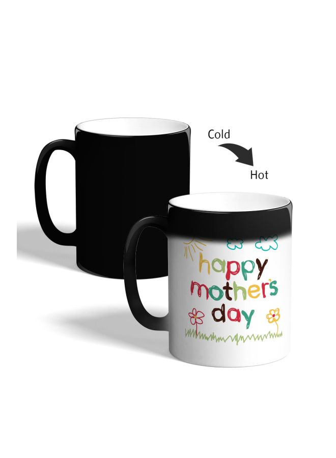 ديكالاك مج قهوة بطبعة عبارة "Happy Mother's Day" بنمط متغير اللون أسود 325ملليلتر - Image 2