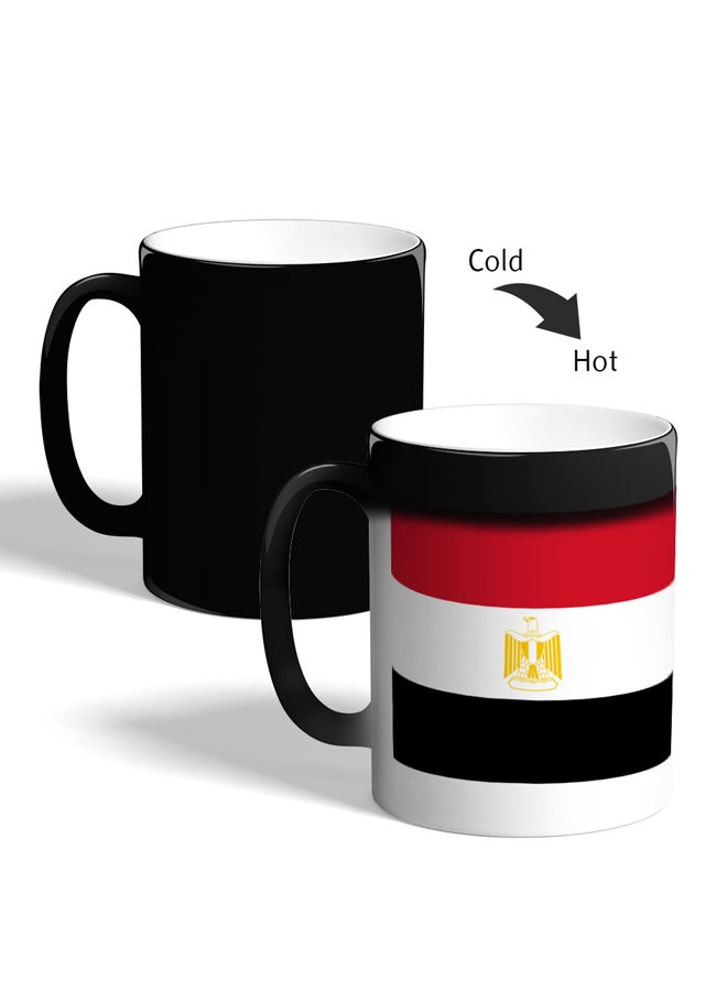 Decalac Egyptian Flag Printed Colour Changing Coffee Mug Black 325ml  - Image 2