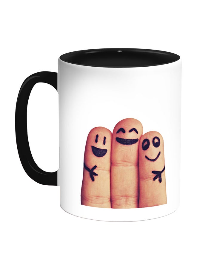 Decalac A Loving Family Printed Coffee Mug White/Black/Beige