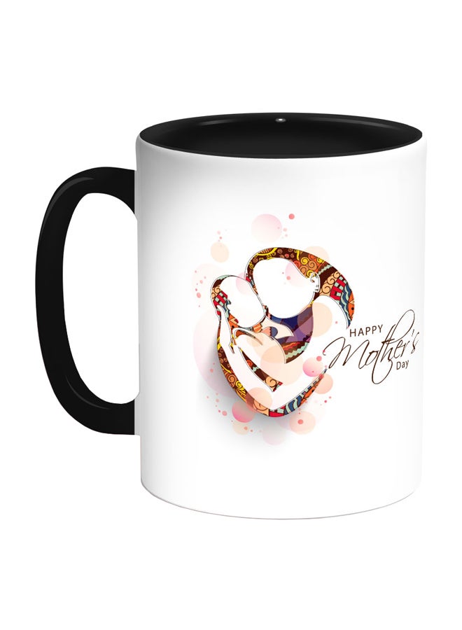 Decalac Happy Mother's Day Printed Coffee Mug Black/White/Pink