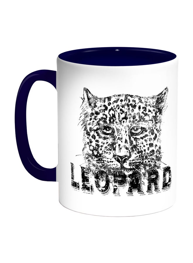 ديكالاك قدح قهوة - فهد أزرق داكن/أبيض/أسود